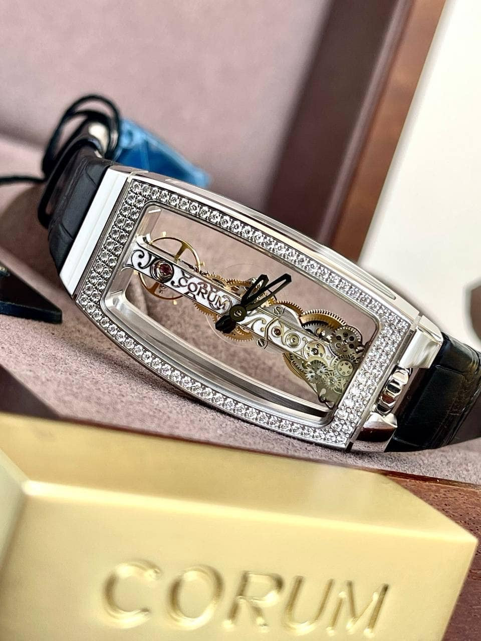 Đồng Hồ Corum Golden Bridge Miss White Gold