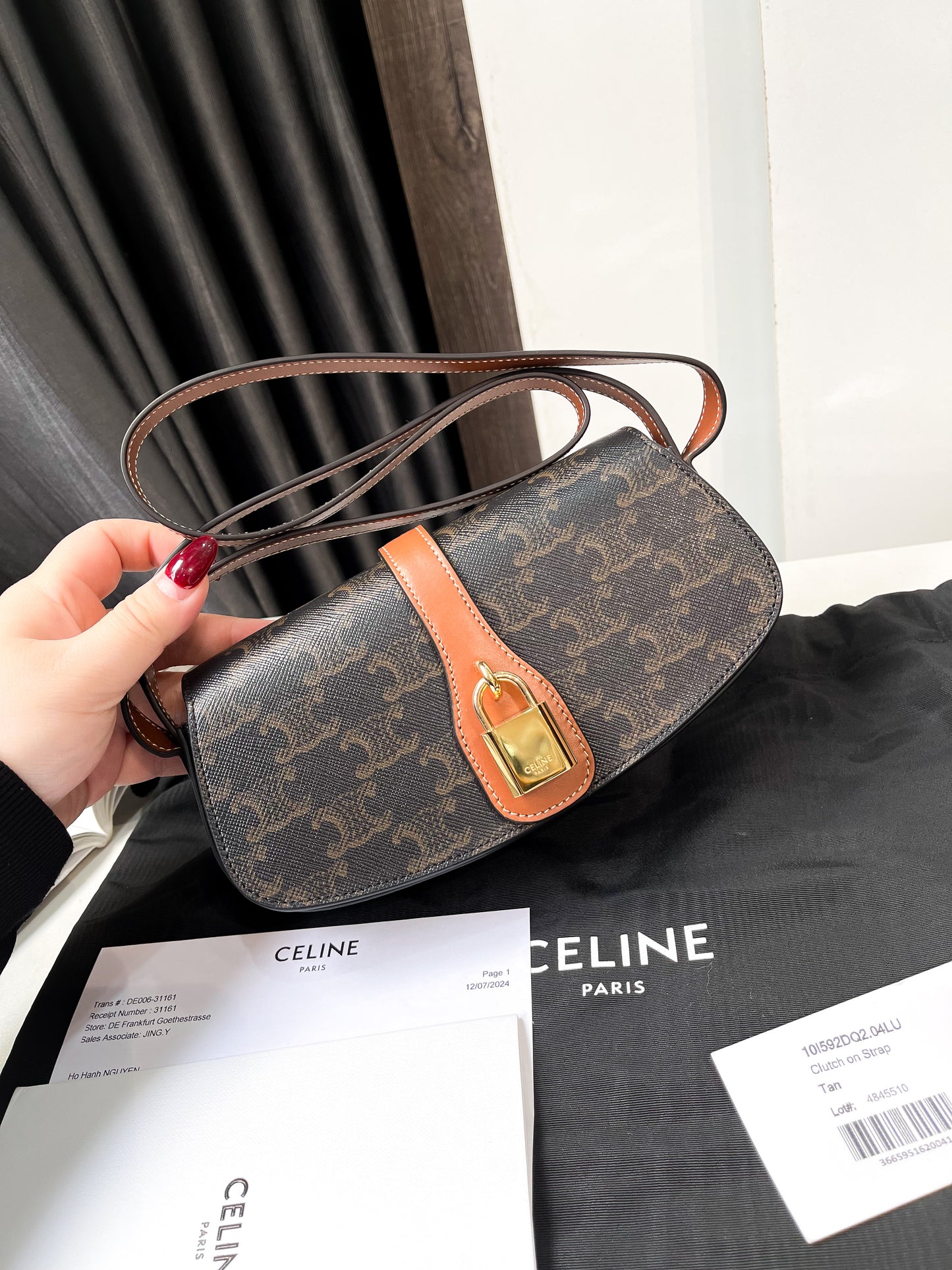 A Celine Clutch On Strap New