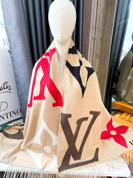 Khăn Choàng LV Cashmere Begie 14/5