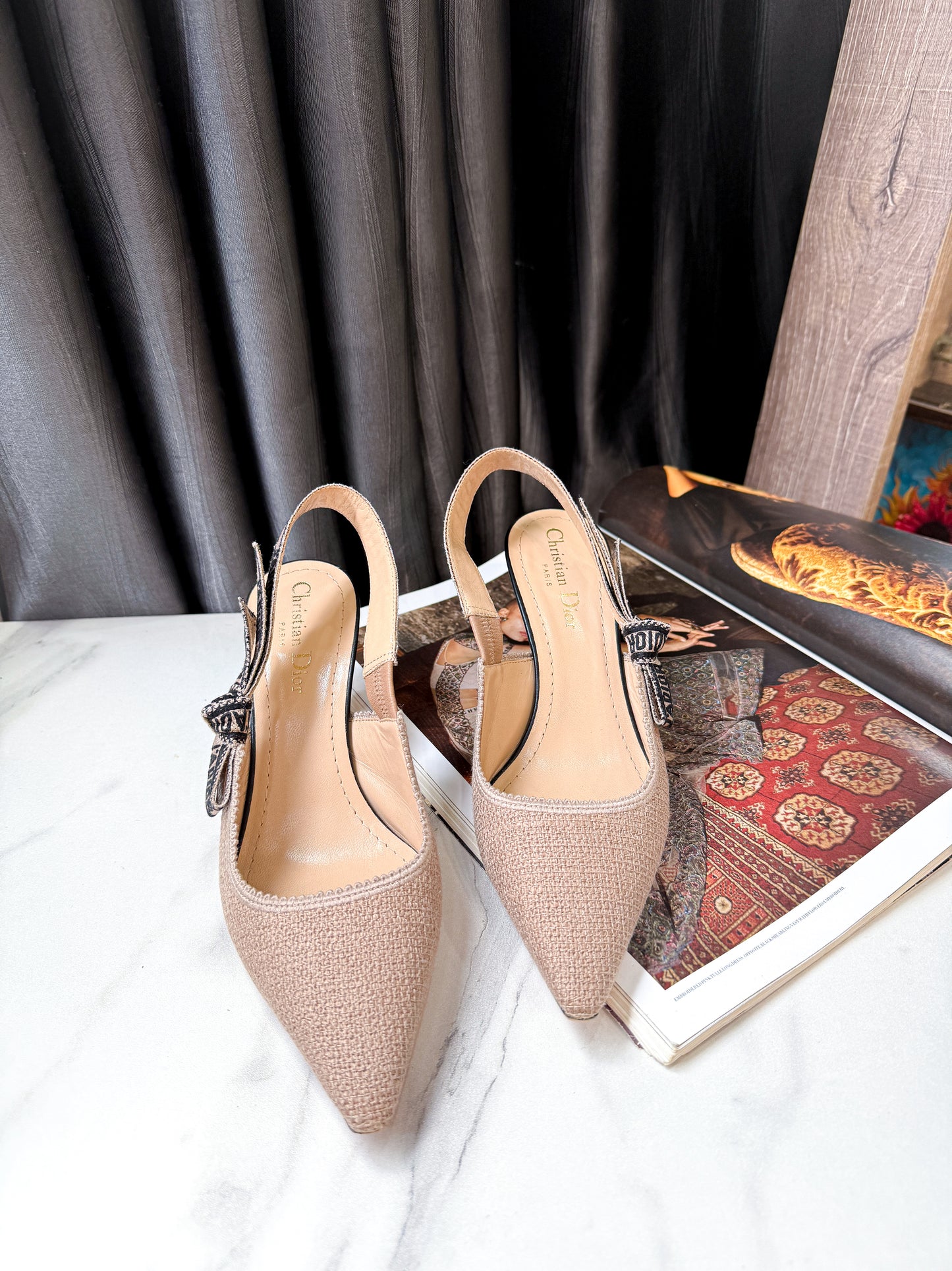 Slingback Dior Nude Trầm Size 36.5