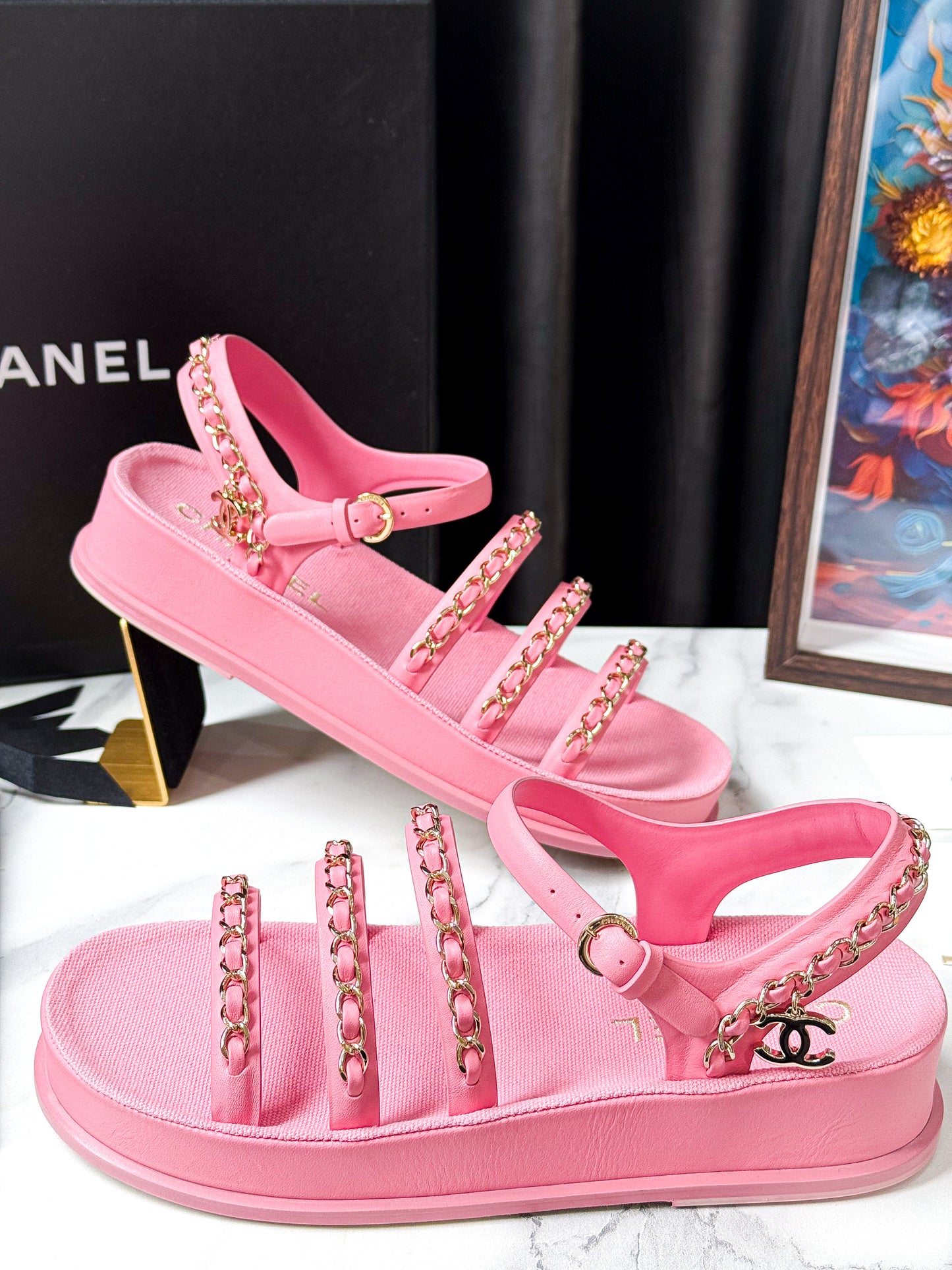 Sandal Chanel Hồng Size 36c