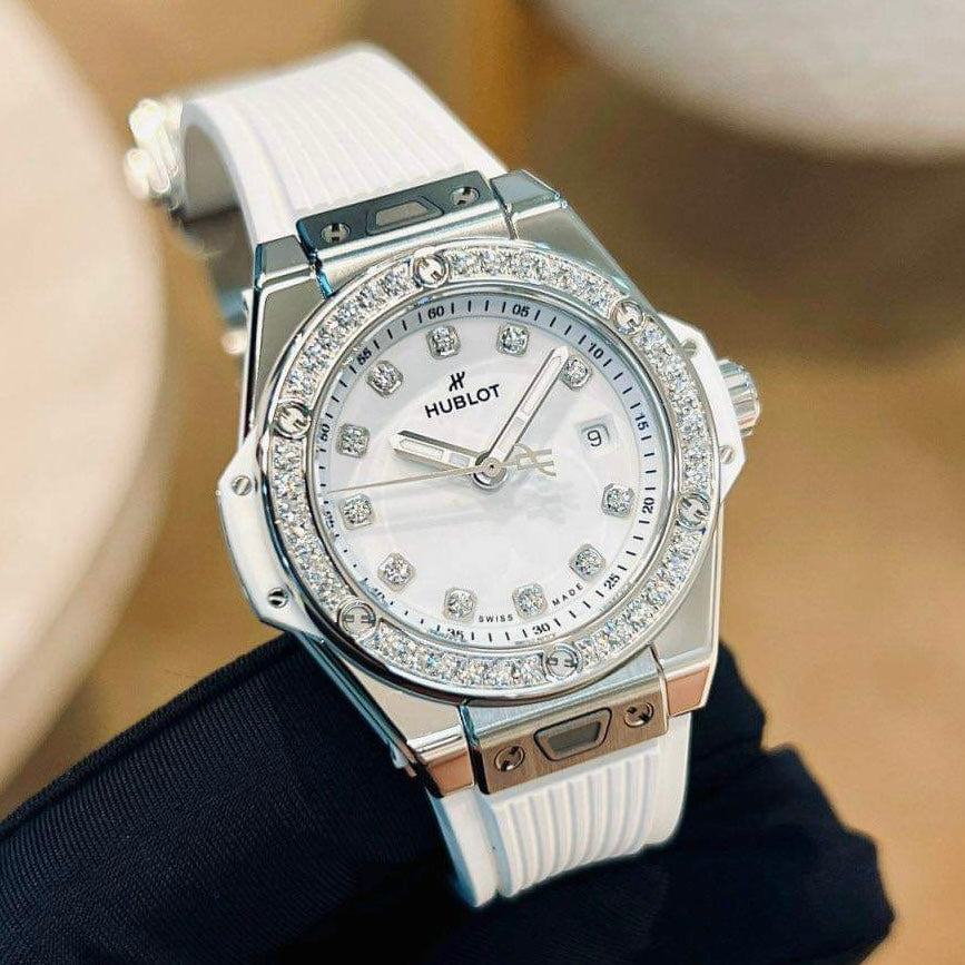 Đồng Hồ Hublot One Click 33mm White Diamond Benzel