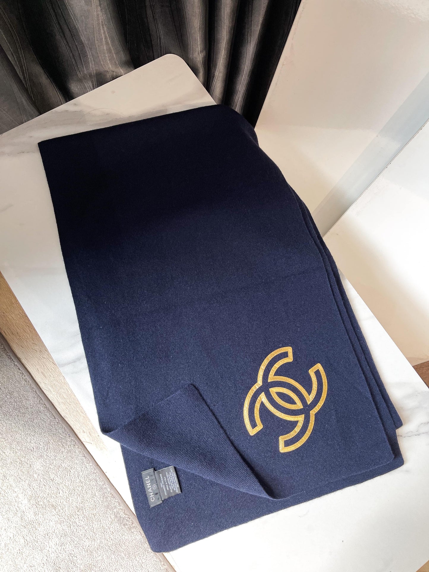 Khăn Cashmere Chanel Xanh