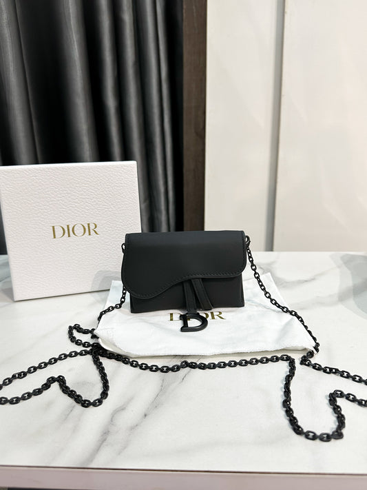 A Dior Nano Saddle Chain Pouch