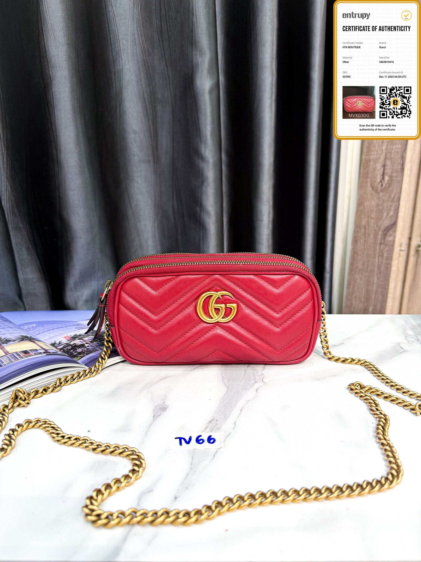 A A Gucci Marmont Đỏ Crossbody TV66