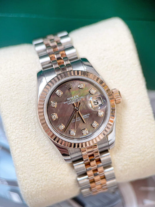 Đồng Hồ Rolex Datejust size 26 179171 Mặt Khảm Trai Tím