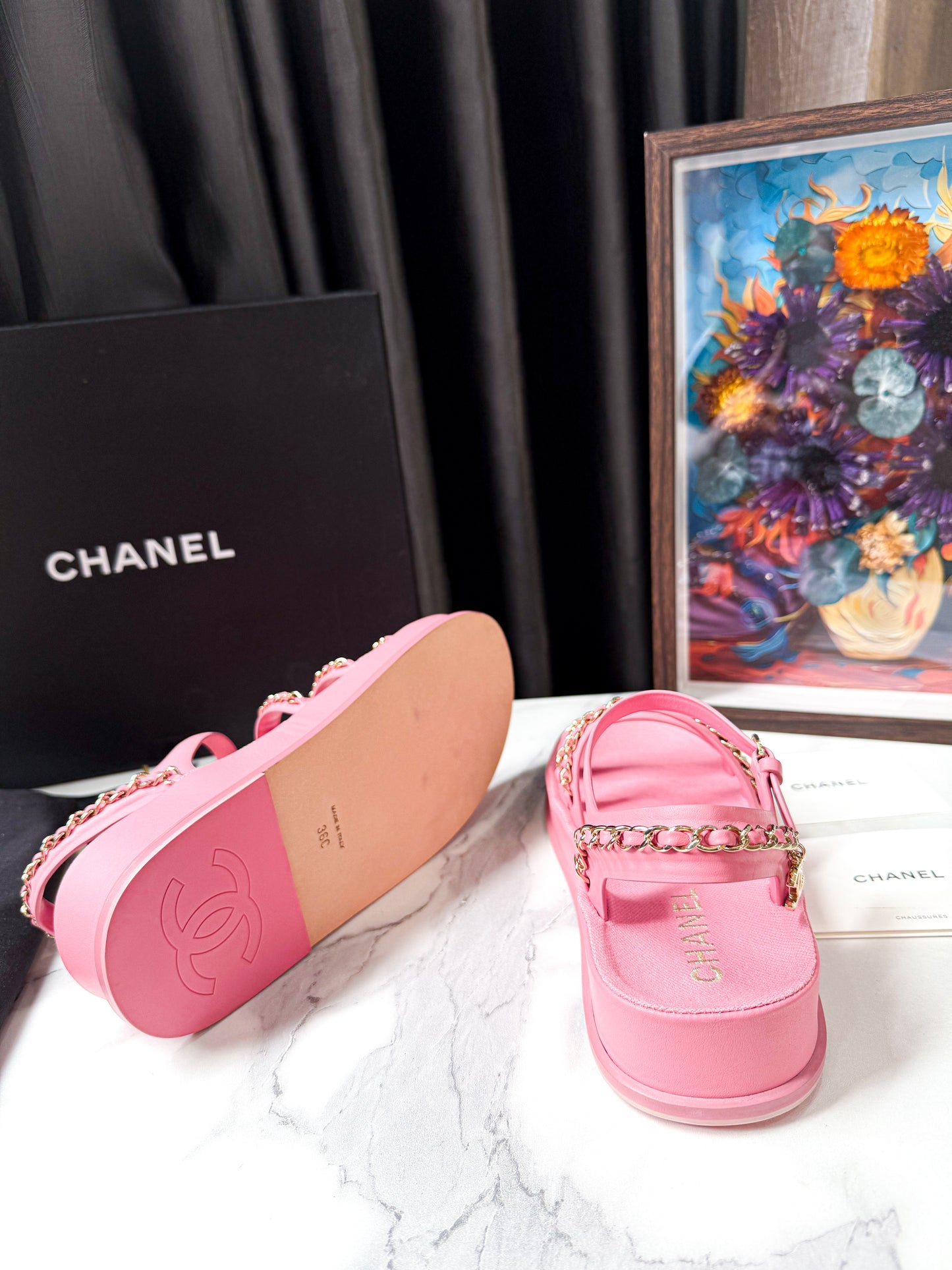 Sandal Chanel Hồng Size 36c