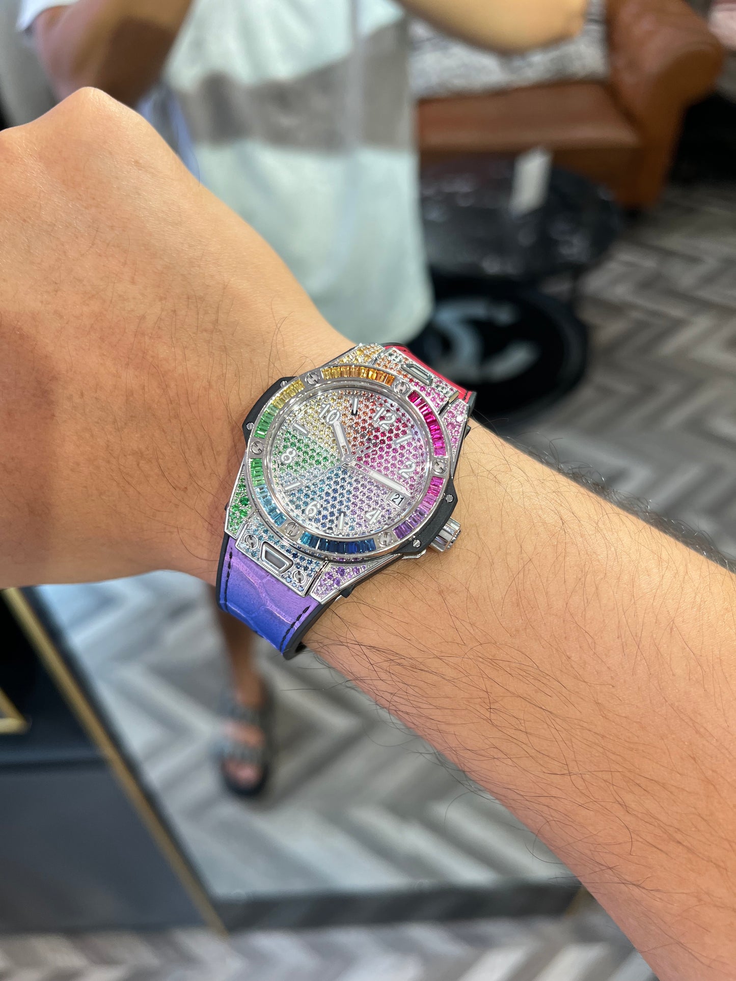 Đồng Hồ Hublot OneClick Rainbow Steel 39mm