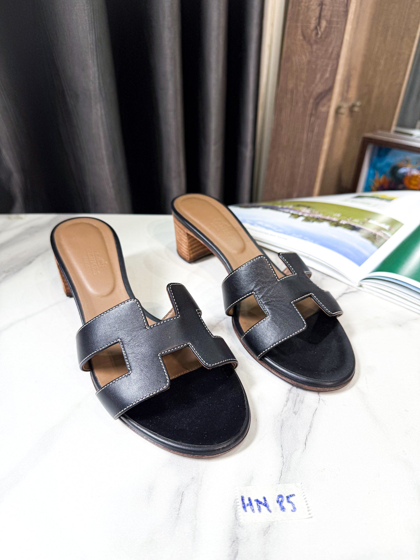 Guốc Hermes Đen Used HN85