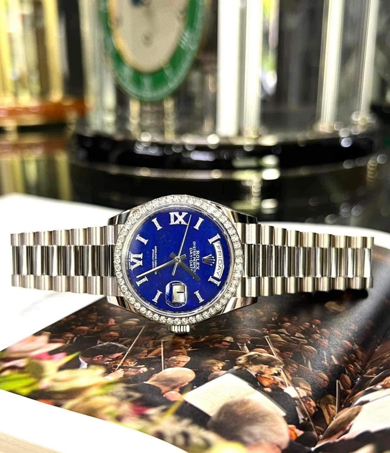 Đồng Hồ Rolex Daydate 128349RBR Turquoise size 36mm