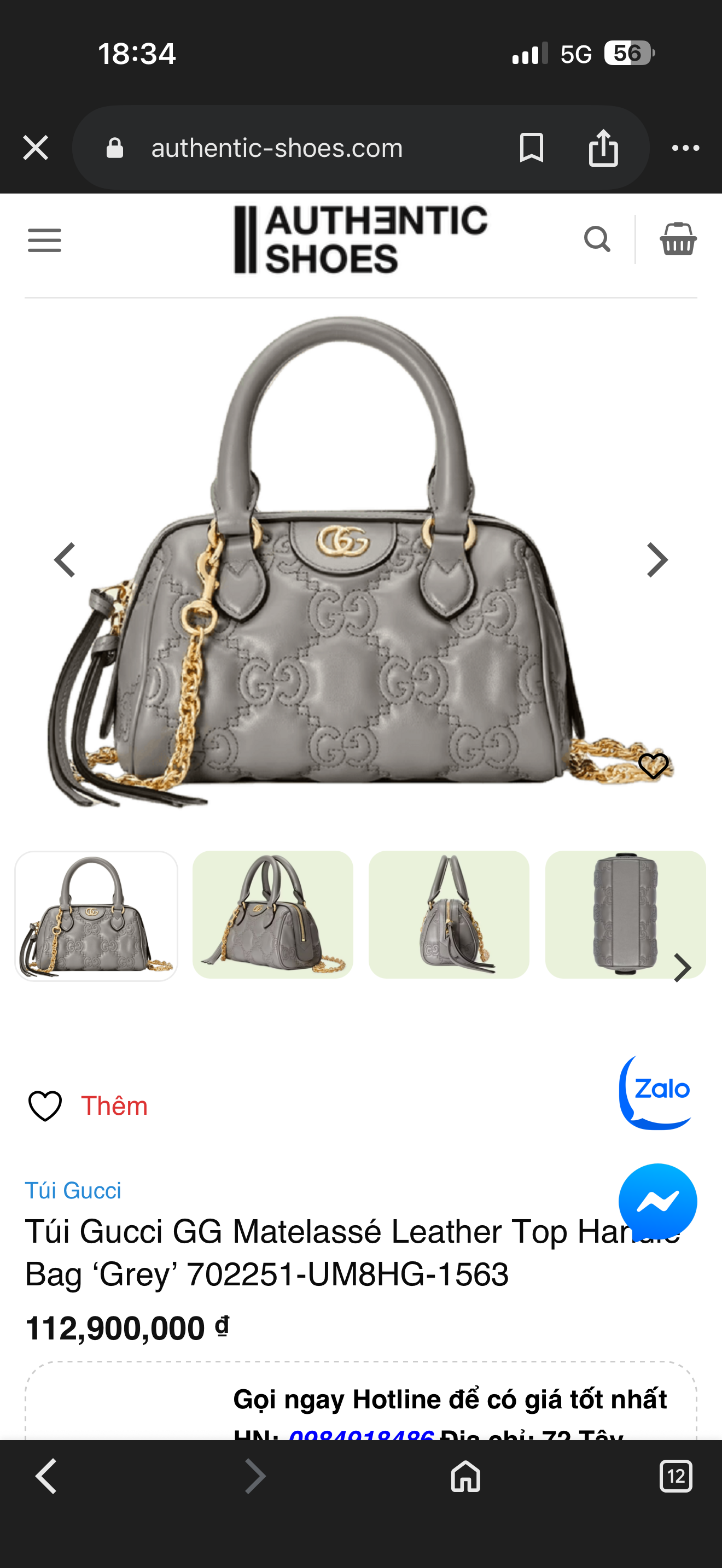 Gucci Speedy New Grey