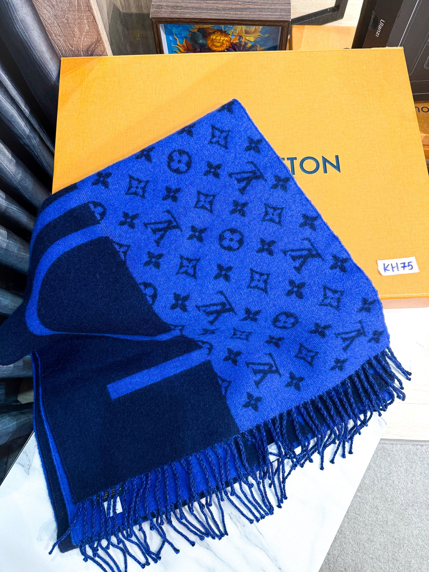 Khăn LV Cashmere Xanh KH75 11/12