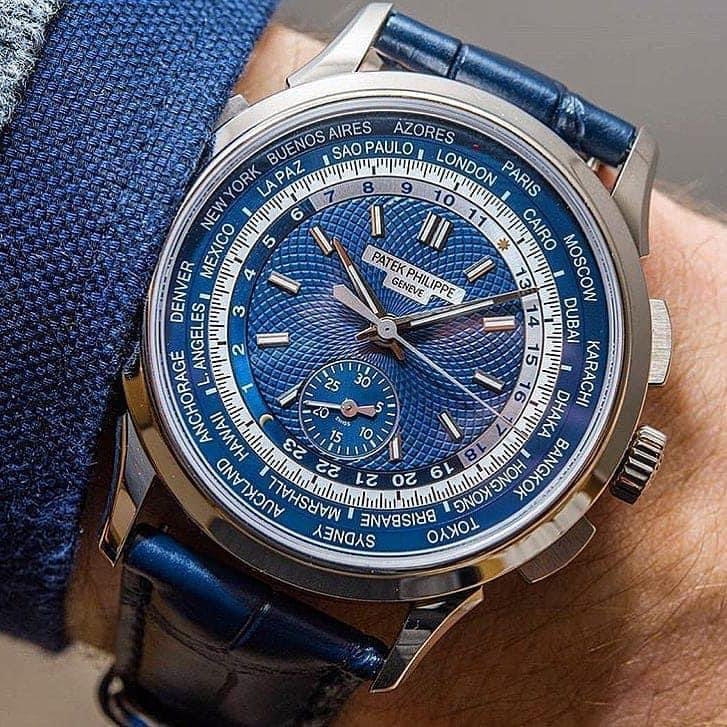 Đồng Hồ Patek Philippe 5930G World Time Chronograph 18K White Gold