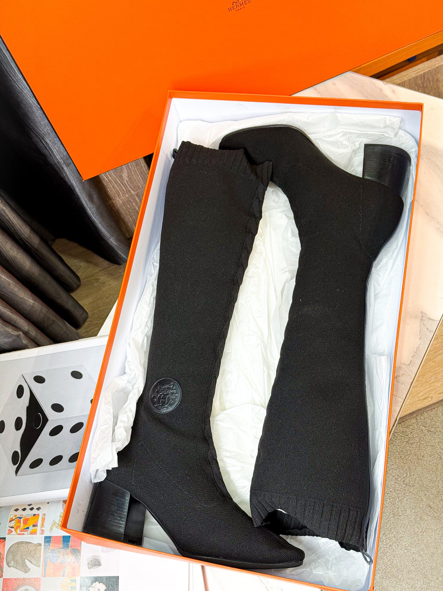 Boot Hermes Cao Cổ Size 38.5