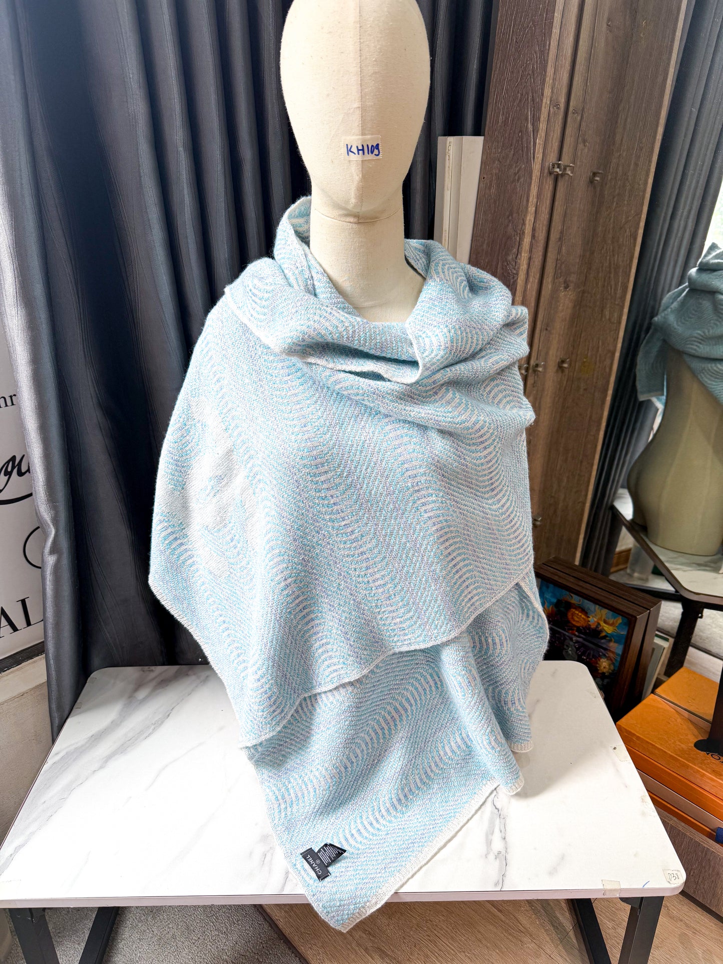 Khăn Chanel Tone Xanh KH109