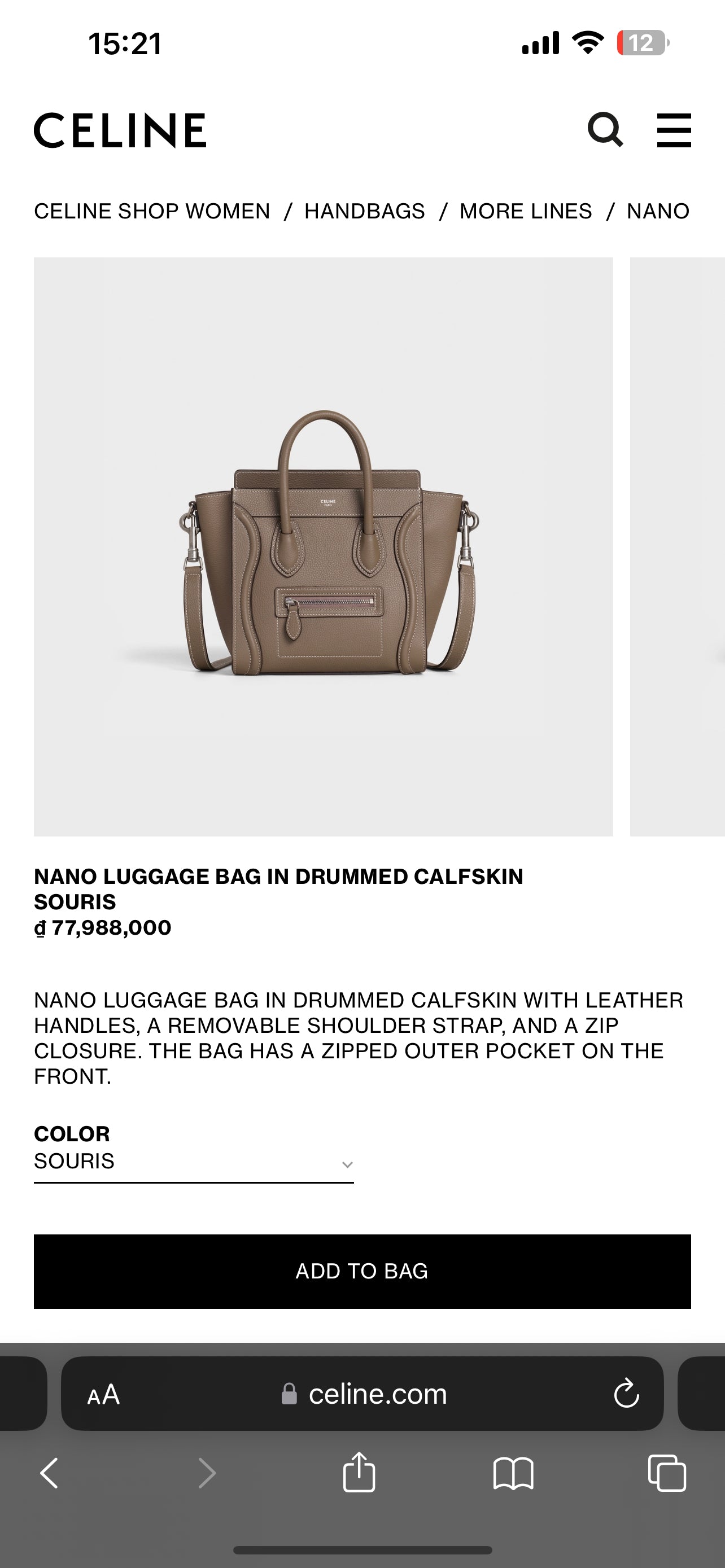 Celine Luggage Nano