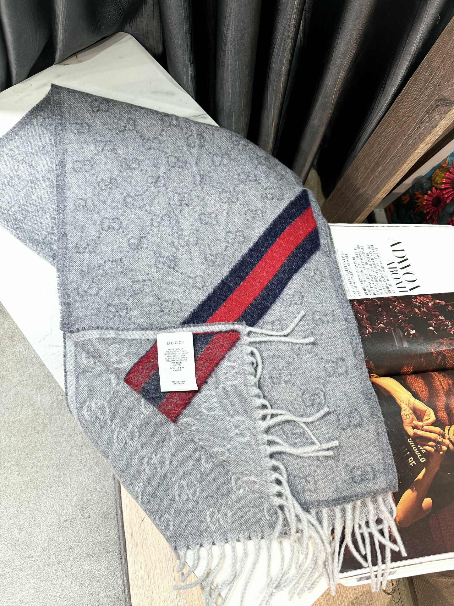 Khăn Len Gucci Grey New