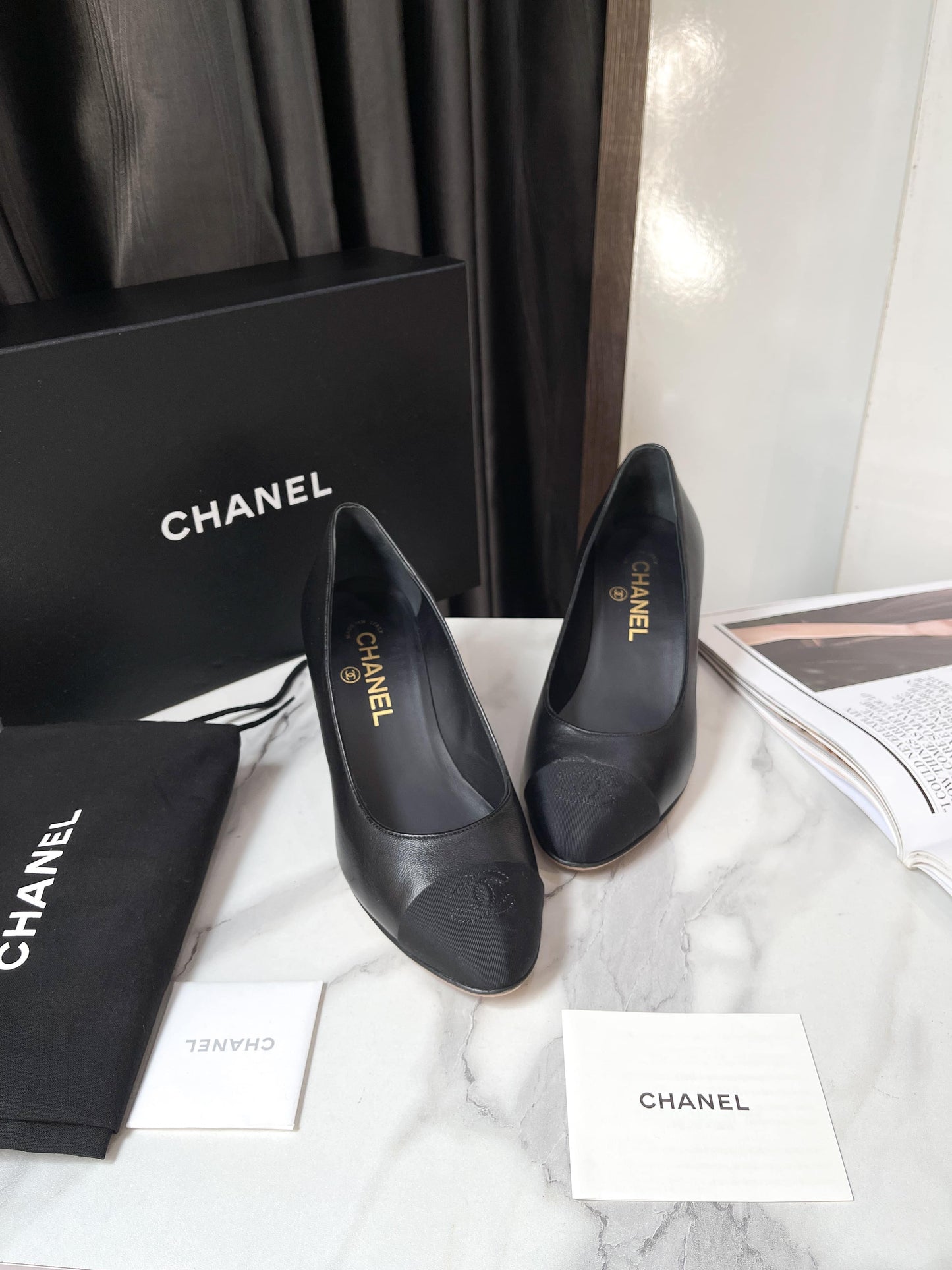 Giày Chanel Gót Đính Trai Size 36.5C