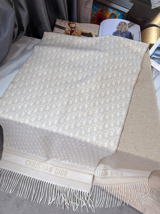 Khăn Dior Cashmere Ánh Kim 10/6