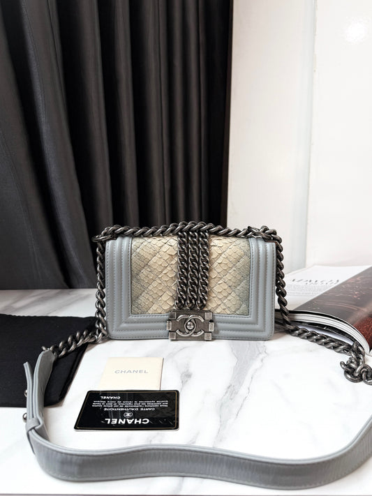 Chanel Boy Size S Da Trăn Python