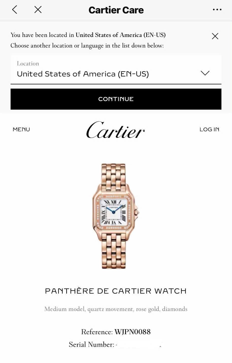 Đồng Hồ Cartier Panthère Rose Gold Diamond