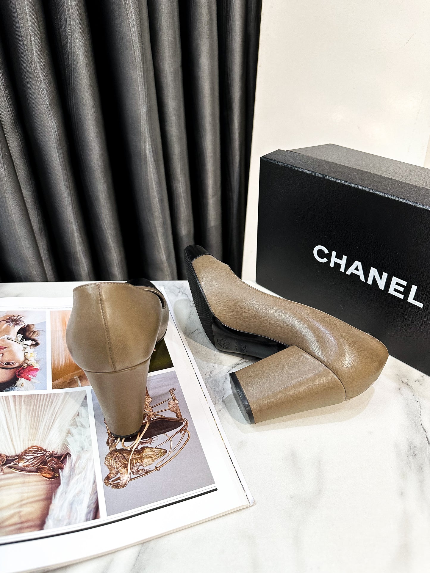 Giày Chanel Gót Trụ Size 37.5C