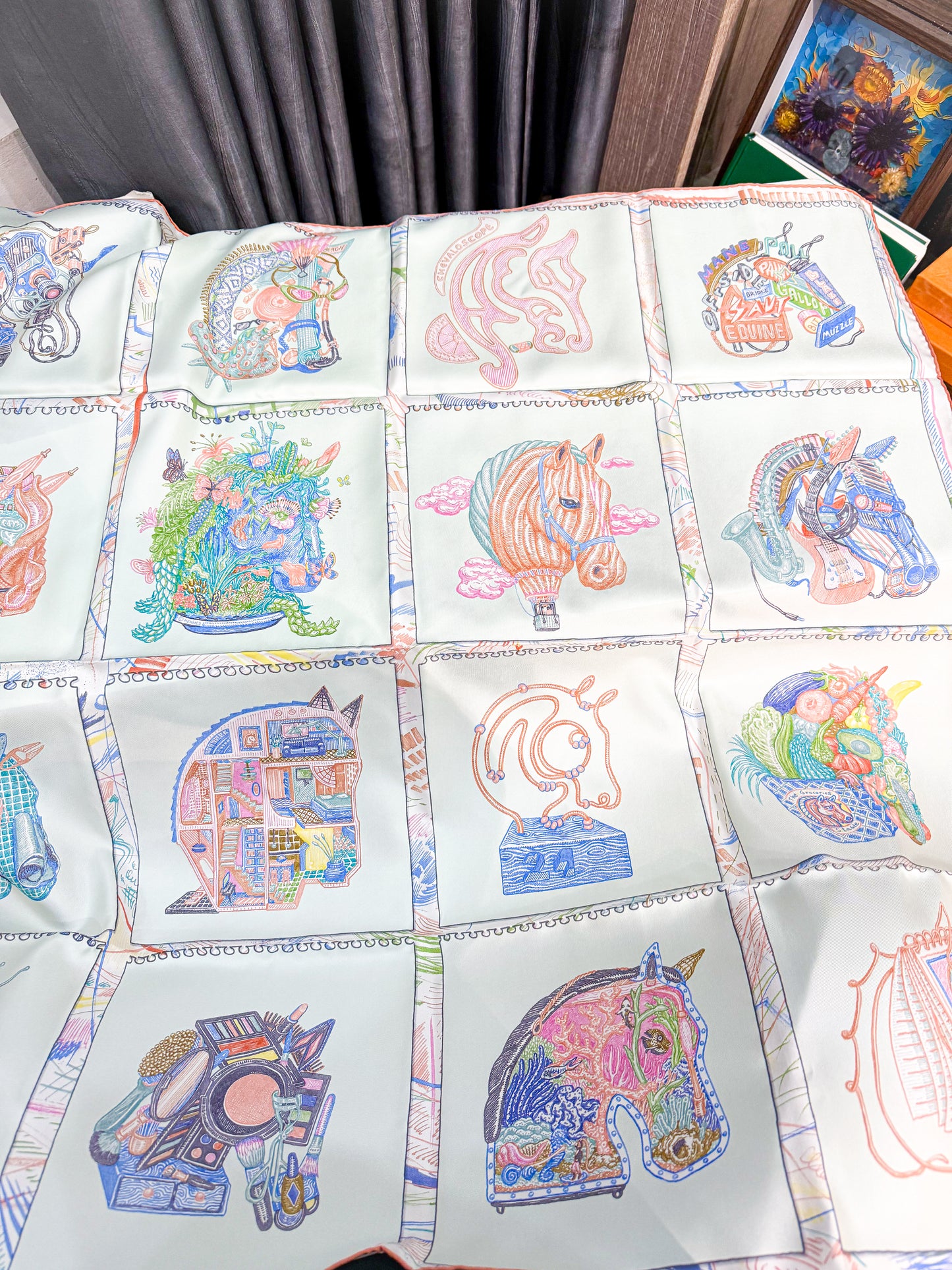 Khăn Lụa Hermes New Khổ 90x90 HN43 4/11