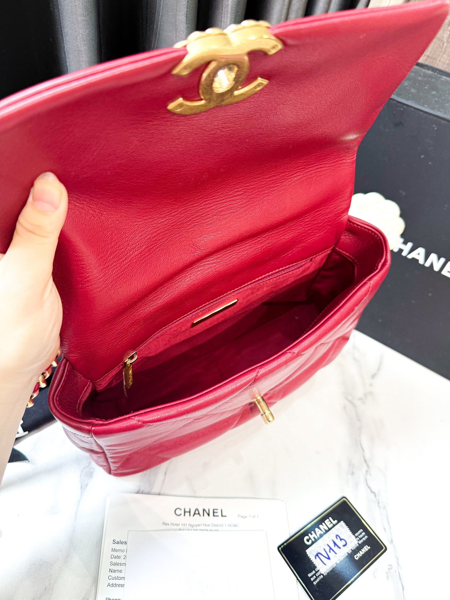 A A A Chanel C19 Đỏ Small TV113