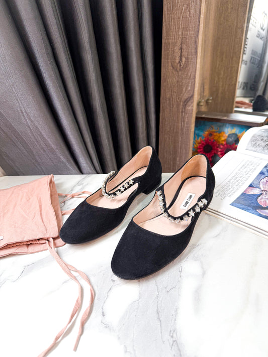 Giày MiuMiu Quai Đá Used Size 35