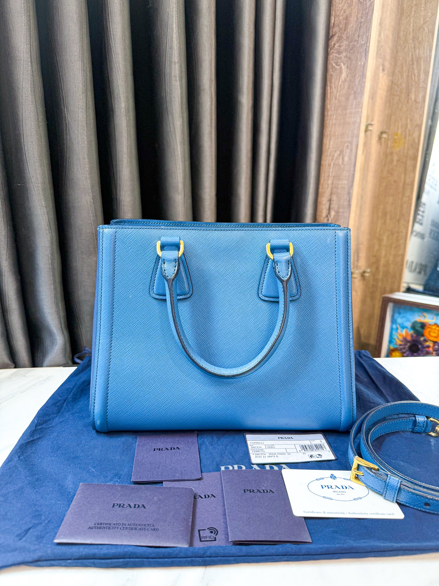 A A Prada Saffiano Xanh