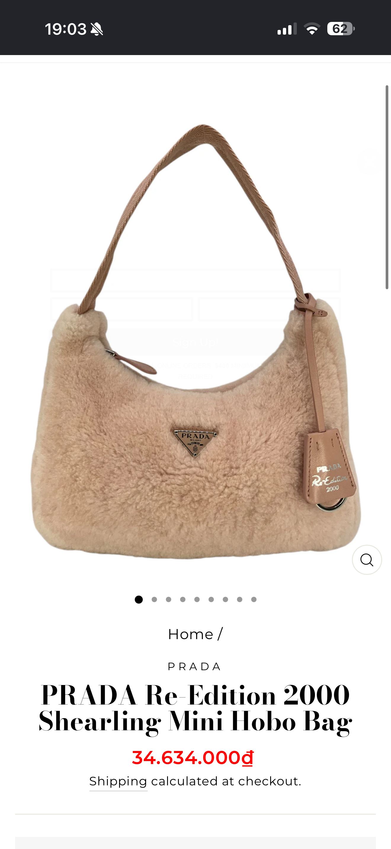 A A Prada Mini Hobo Bag HN89