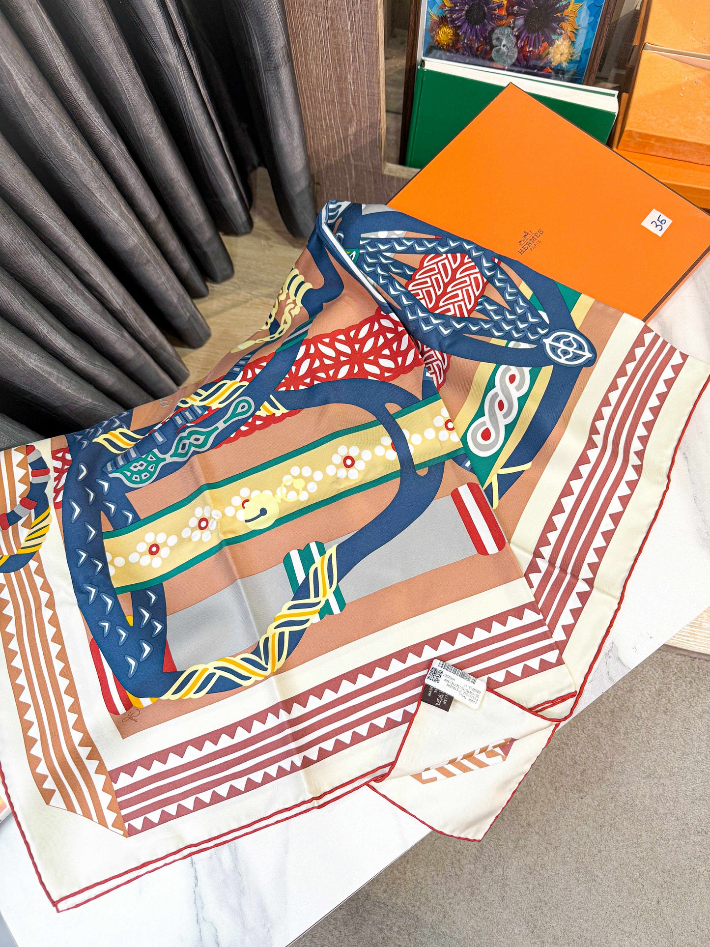 Khăn Lụa Hermes New Khổ 90x90 HN35 4/11