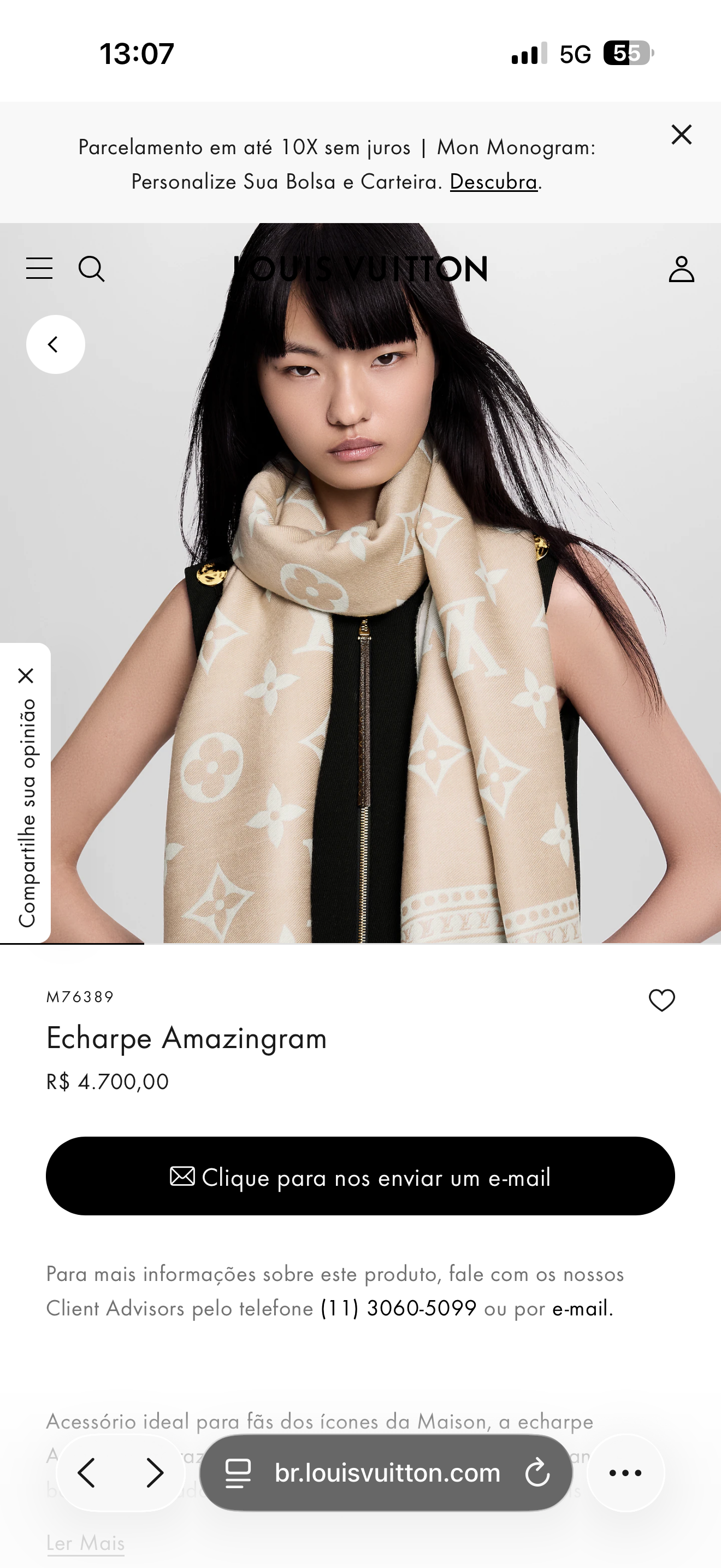 Khăn Choàng LV Begie KH160