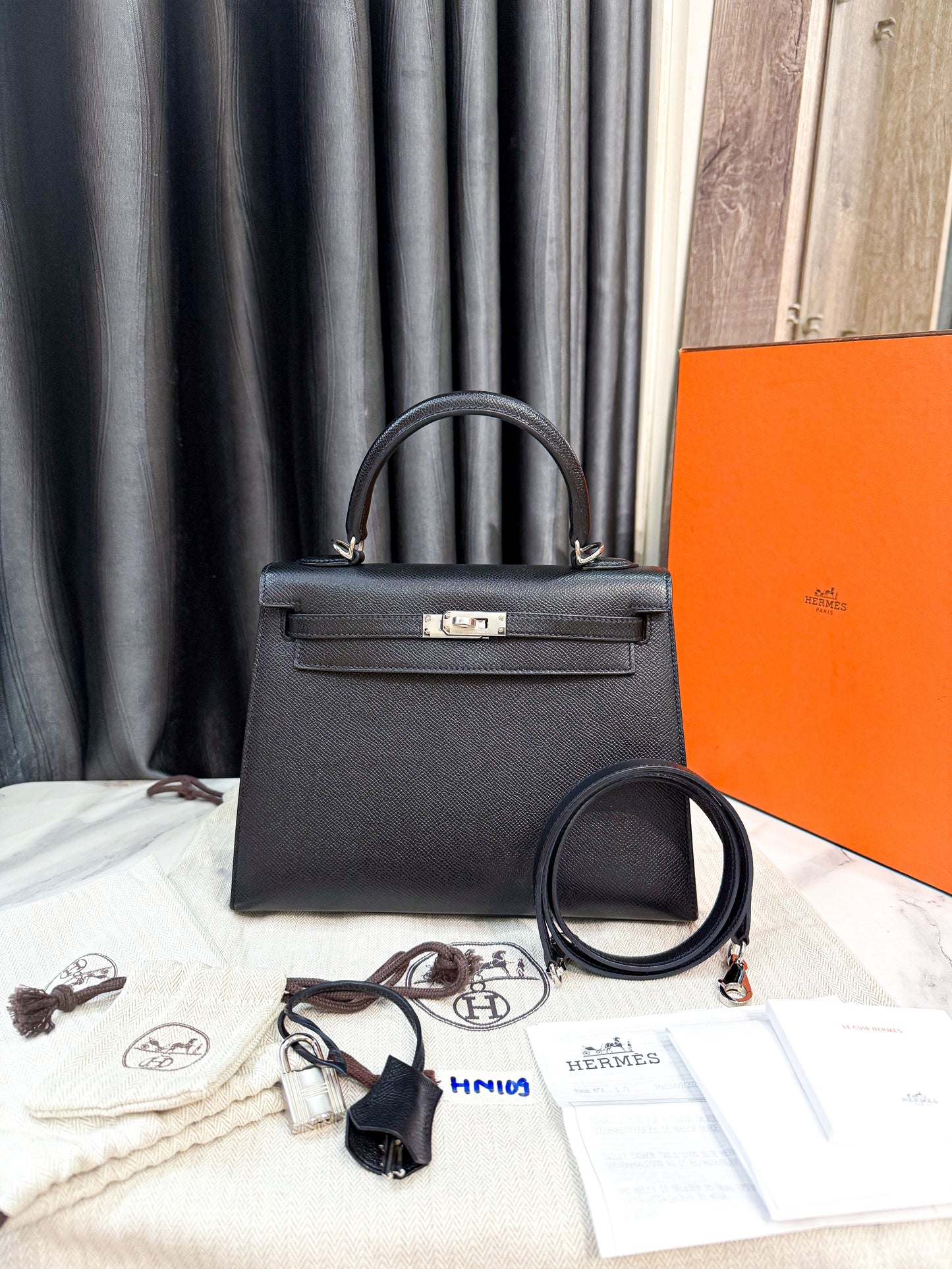 A A A Hermes Kelly K25 Stamp B HN109