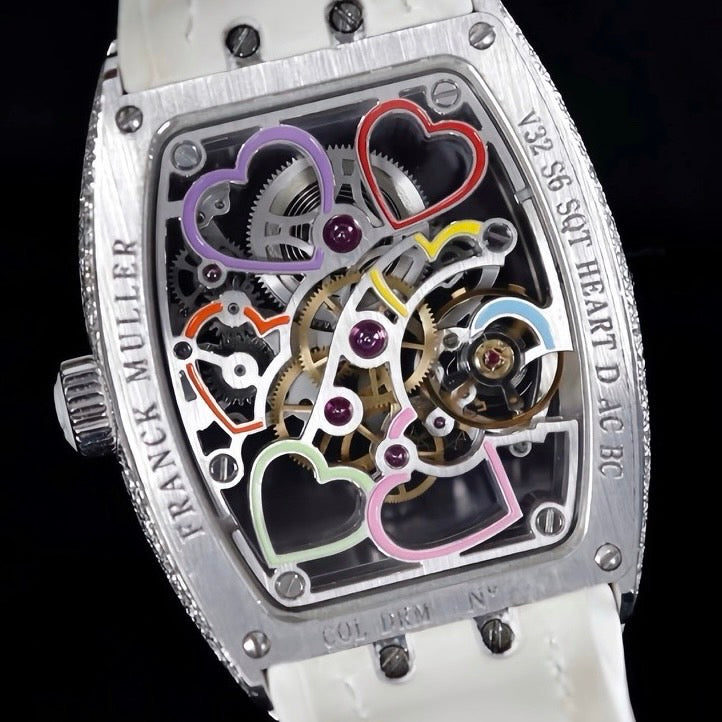 Đồng Hồ Frank Muller V32 Skeleton Diamond Flower White