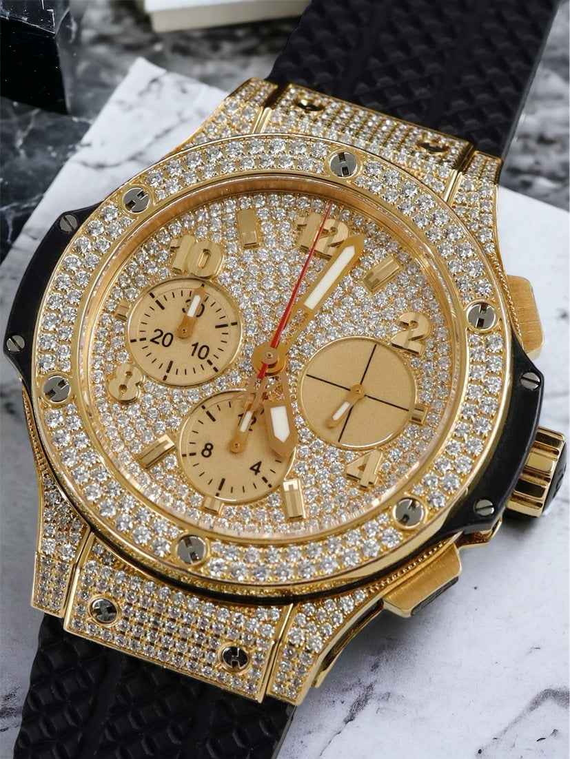 Đồng Hồ Hublot Bigbang Chronograph 41mm Gold Full Diamond