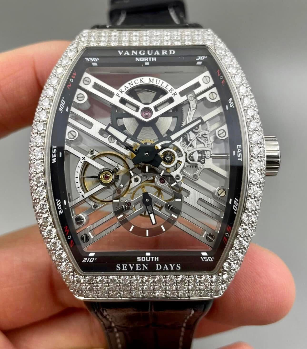 Franck Muller V45 Skeleton White Gold Diamond