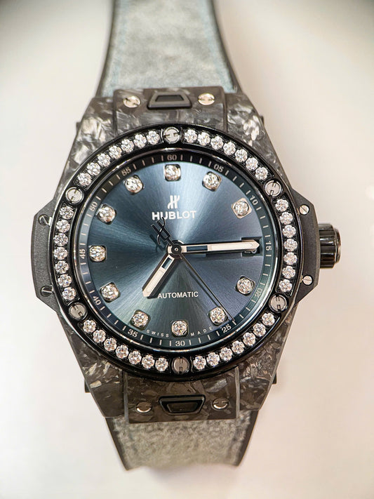 Hublot Big Bang 39 One Click Frosted Carbon Diamonds