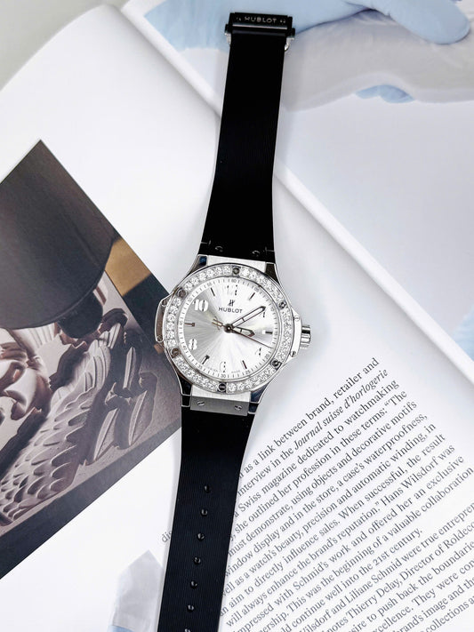 Hublot Big Bang Steel Diamonds 38mm (Silver Kim Cương Zin)
