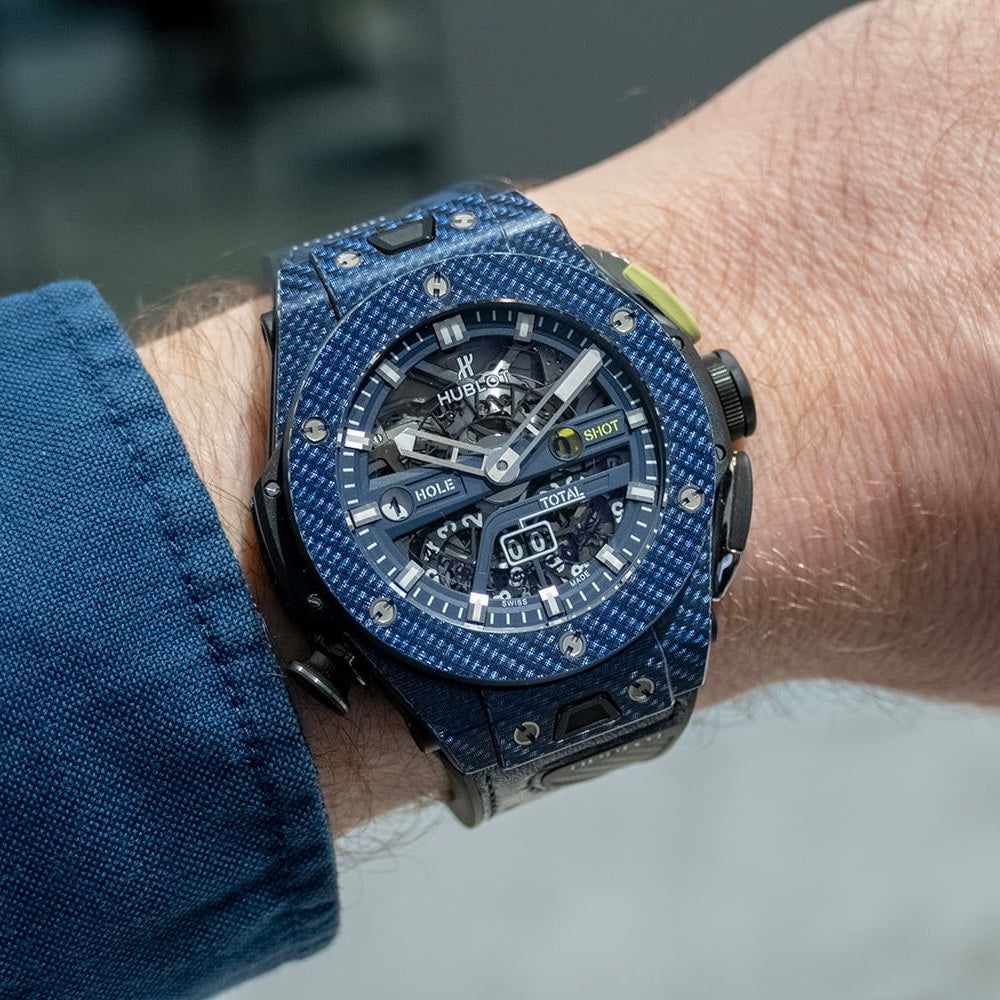 Đồng Hồ Hublot Bigbang Unico Golf Blue 45mm trên tay