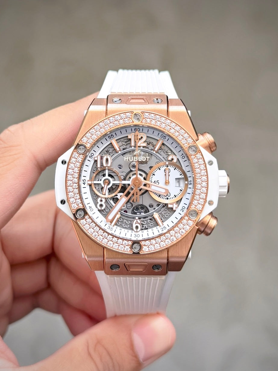 Đồng Hồ Hublot Bigbang Unico King Gold White size 42
