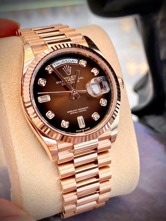 Đồng Hồ Rolex Day-Date 36mm 128235 Ombre Chocolate
