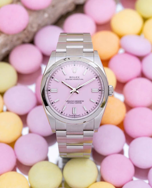 Đồng Hồ Rolex Oyster Perpetual 126000 Candy Pink size 36mm